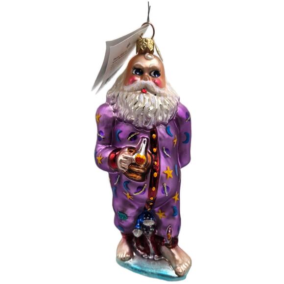 Christopher Radko Santa Jamas Purple Moons Star Christmas Tree Ornament 00-281-0 - Picture 1 of 12
